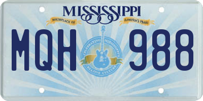 MS license plate MQH988
