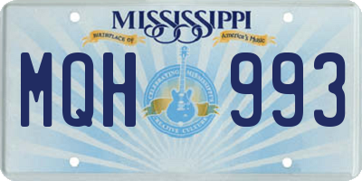 MS license plate MQH993
