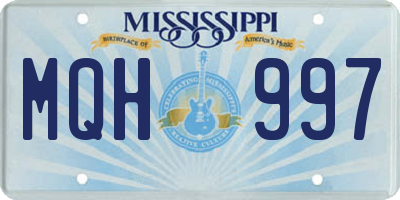 MS license plate MQH997