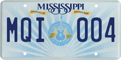 MS license plate MQI004