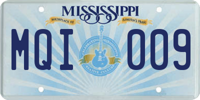 MS license plate MQI009