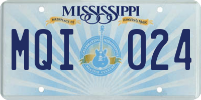 MS license plate MQI024