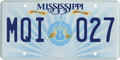 MS license plate MQI027