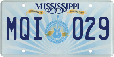 MS license plate MQI029