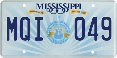 MS license plate MQI049
