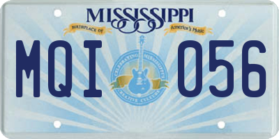 MS license plate MQI056