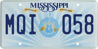 MS license plate MQI058