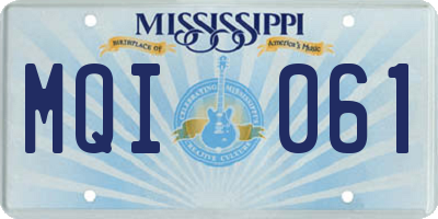 MS license plate MQI061