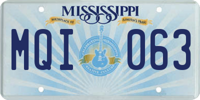 MS license plate MQI063