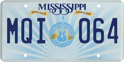 MS license plate MQI064