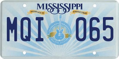 MS license plate MQI065