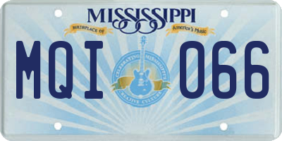 MS license plate MQI066
