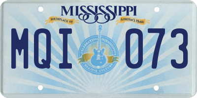 MS license plate MQI073
