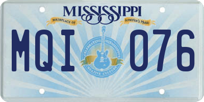 MS license plate MQI076