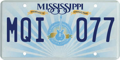 MS license plate MQI077