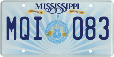 MS license plate MQI083