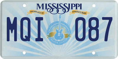 MS license plate MQI087
