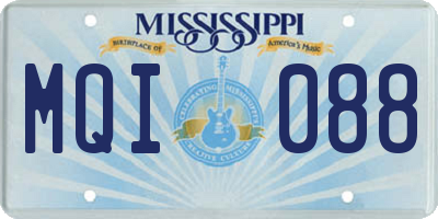 MS license plate MQI088