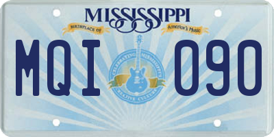 MS license plate MQI090