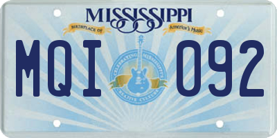 MS license plate MQI092