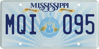 MS license plate MQI095