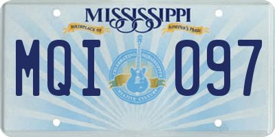 MS license plate MQI097