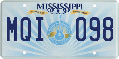 MS license plate MQI098