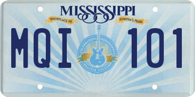 MS license plate MQI101