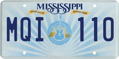 MS license plate MQI110