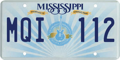 MS license plate MQI112