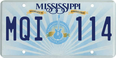 MS license plate MQI114