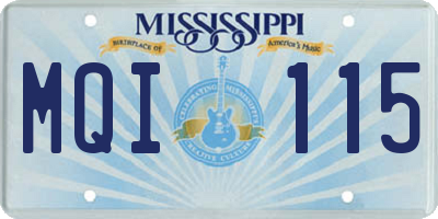 MS license plate MQI115