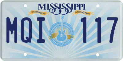 MS license plate MQI117