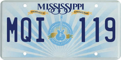 MS license plate MQI119