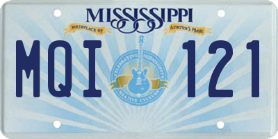 MS license plate MQI121