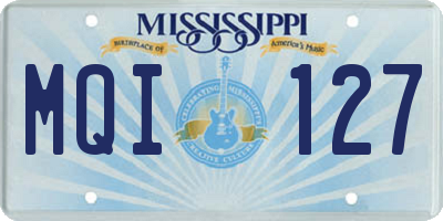 MS license plate MQI127