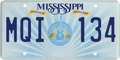MS license plate MQI134