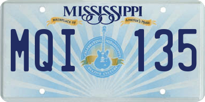 MS license plate MQI135