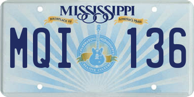 MS license plate MQI136