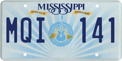 MS license plate MQI141
