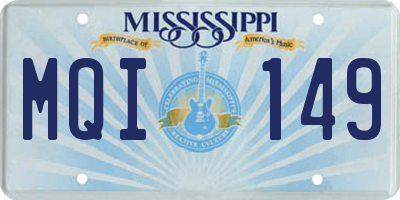 MS license plate MQI149
