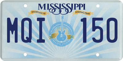 MS license plate MQI150