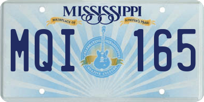 MS license plate MQI165