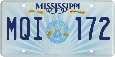 MS license plate MQI172