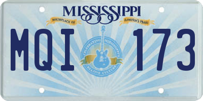 MS license plate MQI173