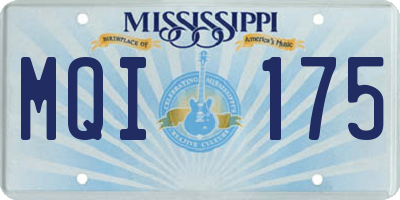MS license plate MQI175