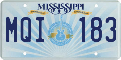 MS license plate MQI183