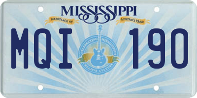 MS license plate MQI190