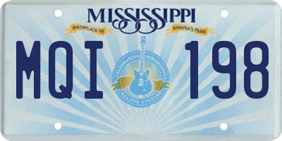 MS license plate MQI198
