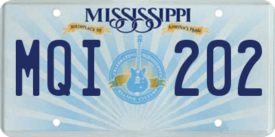MS license plate MQI202